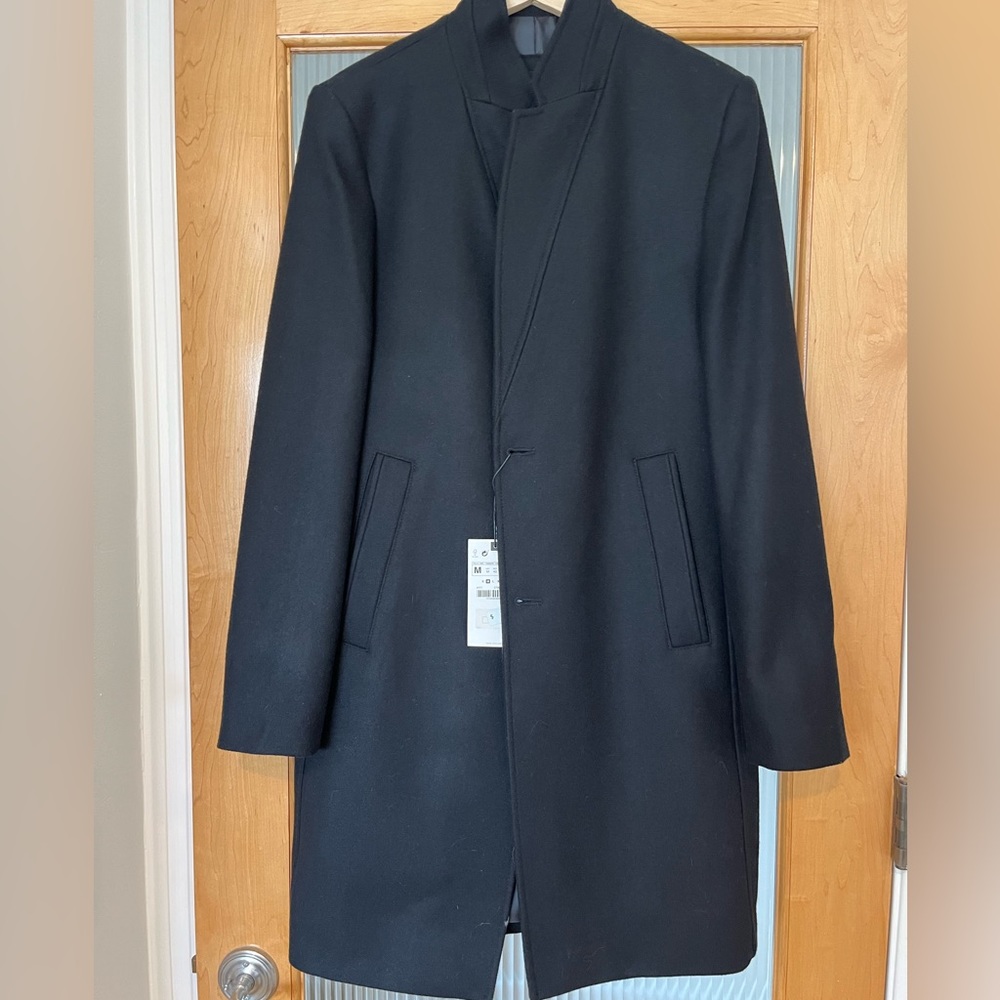 Zara Long Wool Coat - Men’s M (Black)